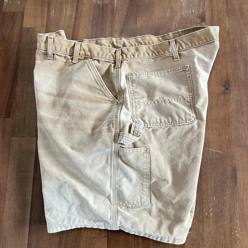 Carhartt Shorts Mens 46 Brown B25 Carpenter Work Canvas Utility Relaxed Fit